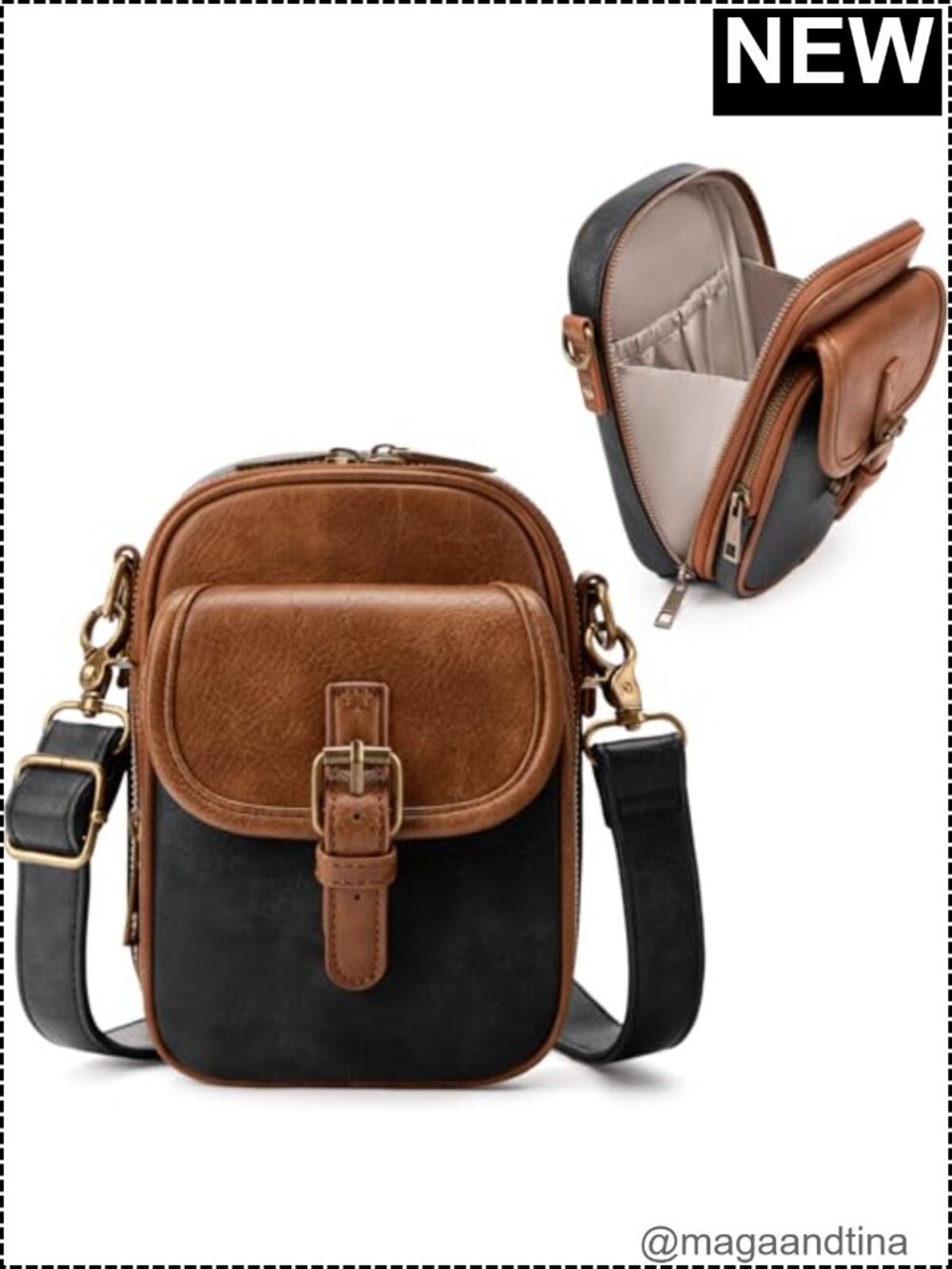 Vintage Mini Crossbody Phone Purse for Women, Vegan Leather Wallet Pouch with - Picture 1 of 6